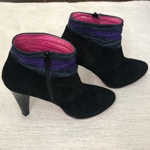 platform high heels suede ankle boot